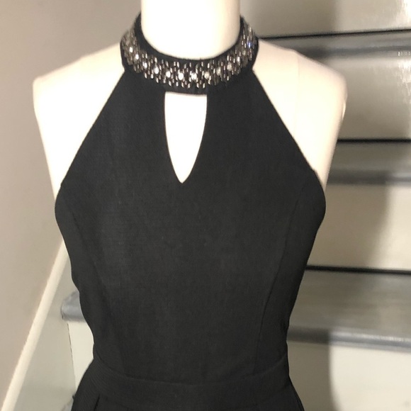 Francesca’s mini dress with Jewel collar Black new Small - Picture 2 of 8